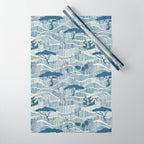 Wildlife Safari Savannah blue Wrapping Paper Gallery Image 1