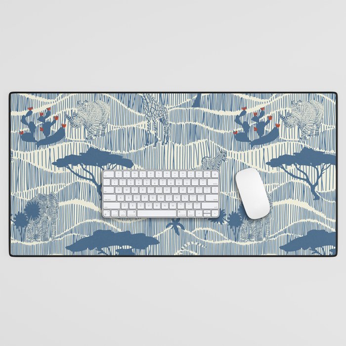 Wildlife Safari Savannah blue Desk Mat Gallery Image 1