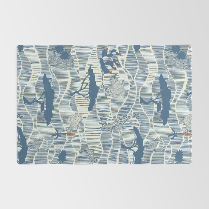 Wildlife Safari Savannah blue Rug Gallery Image 2