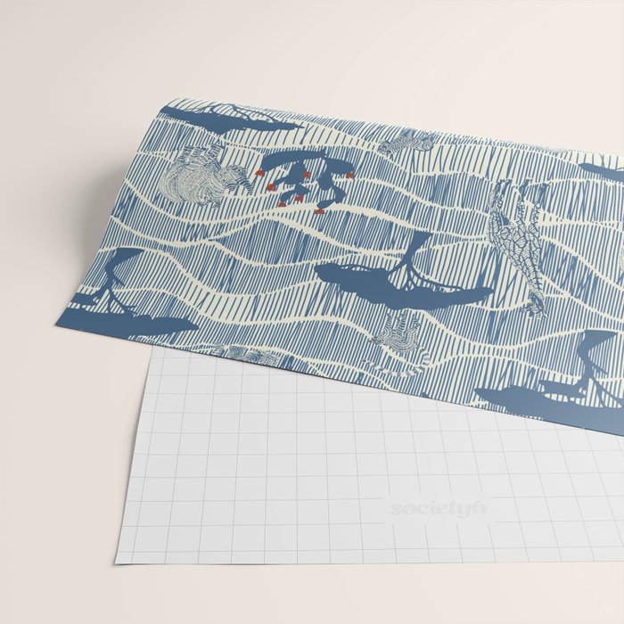Wildlife Safari Savannah blue Wrapping Paper Gallery Image 2