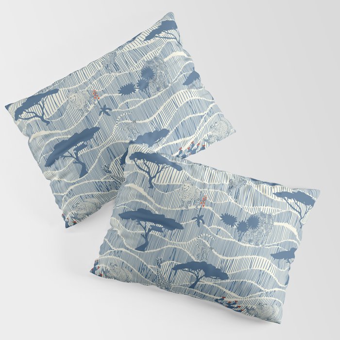 Wildlife Safari Savannah blue Pillow Sham Gallery Image 3