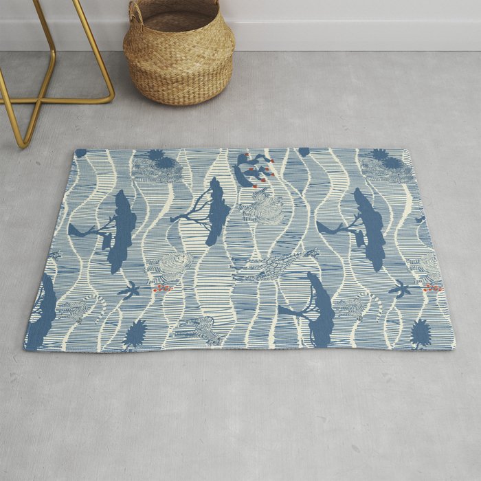 Wildlife Safari Savannah blue Rug Gallery Image 1