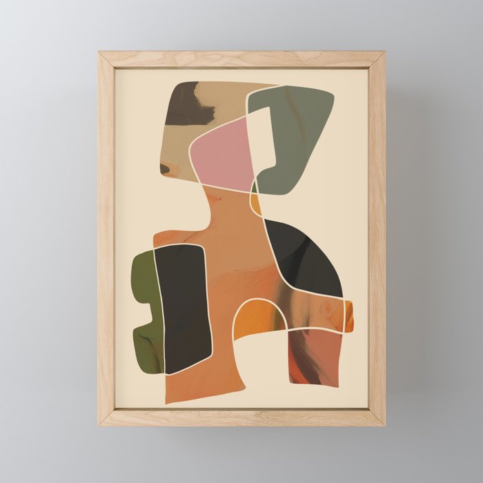 Modern Abstract Colorful Shapes Mini Art Print Gallery Image 1