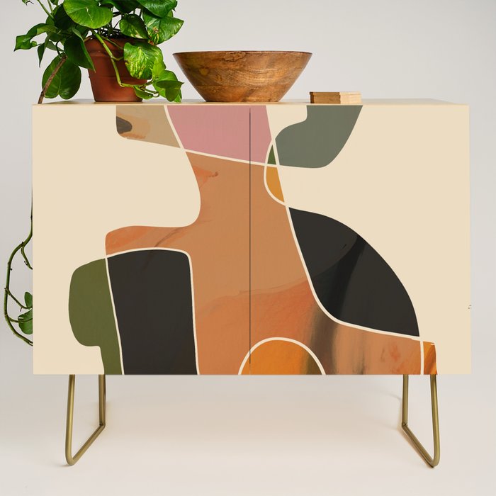 Modern Abstract Colorful Shapes Credenza Gallery Image 1