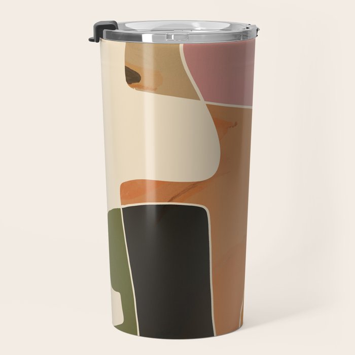 Modern Abstract Colorful Shapes Travel Mug Gallery Image 3