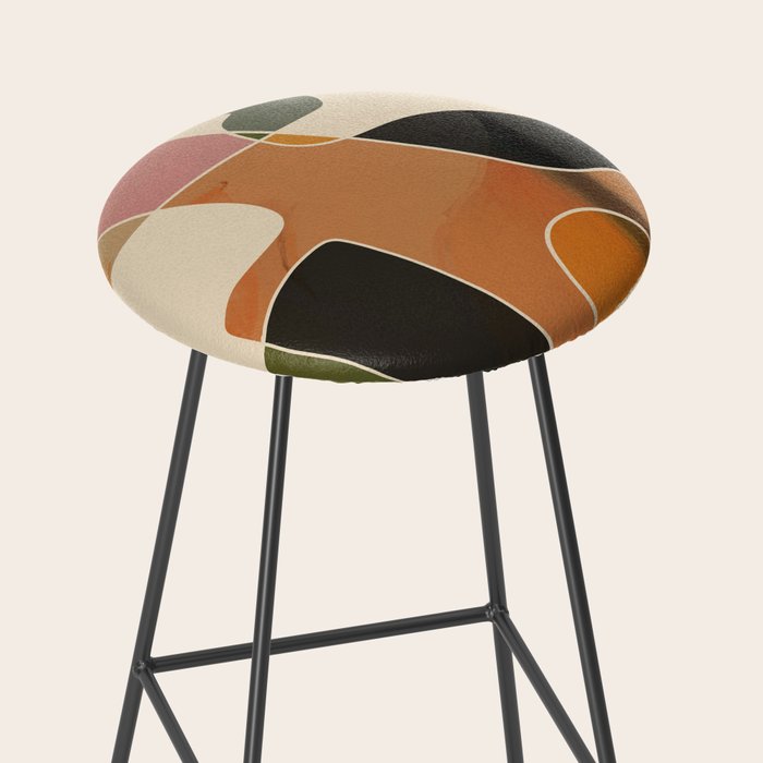 Modern Abstract Colorful Shapes Stool Gallery Image 2