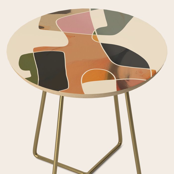 Modern Abstract Colorful Shapes Side Table Gallery Image 2