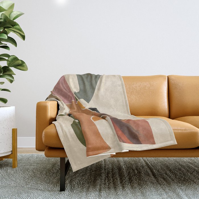 Modern Abstract Colorful Shapes Throw Blanket Gallery Image 1
