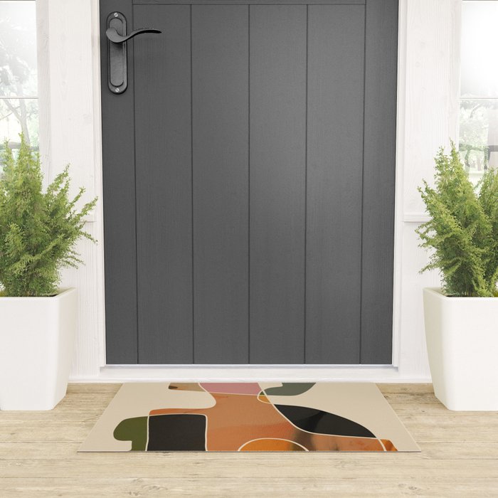 Modern Abstract Colorful Shapes Welcome Mat Gallery Image 3