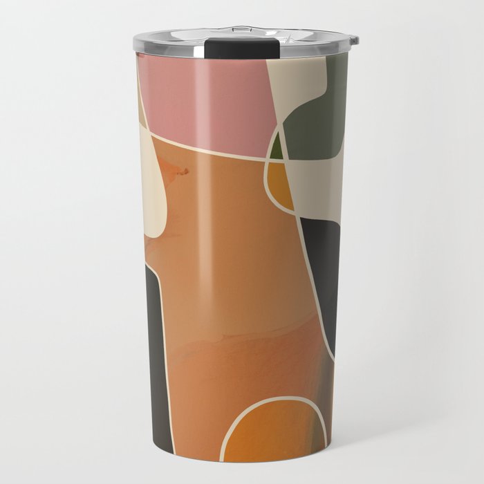 Modern Abstract Colorful Shapes Travel Mug Gallery Image 1