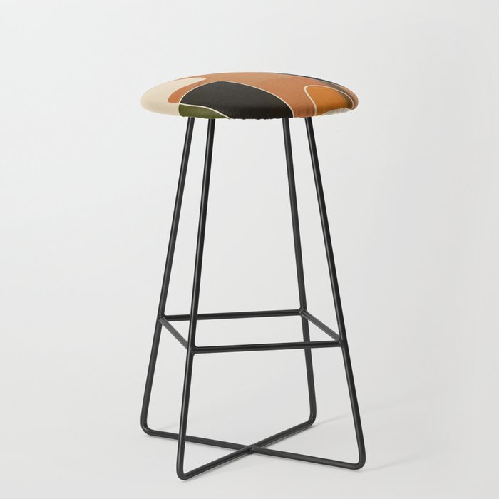 Modern Abstract Colorful Shapes Stool Gallery Image 1