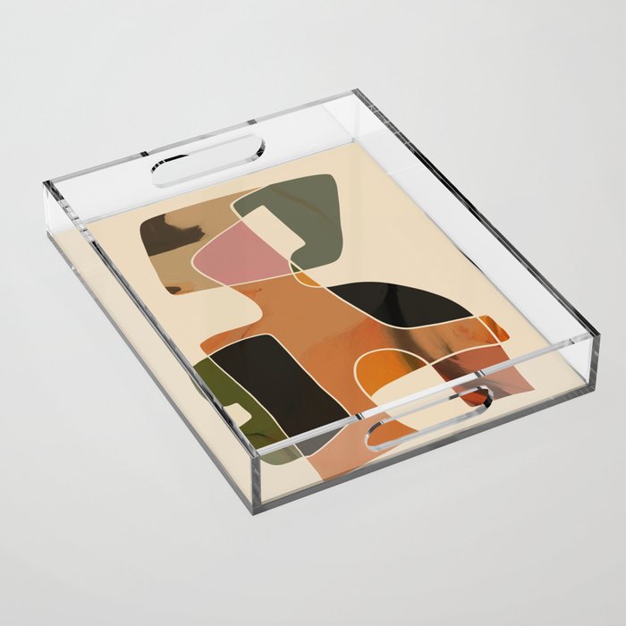 Modern Abstract Colorful Shapes Acrylic Tray Gallery Image 1