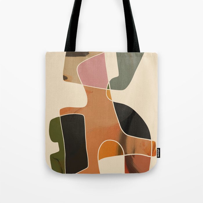 Modern Abstract Colorful Shapes Tote Bag Gallery Image 1