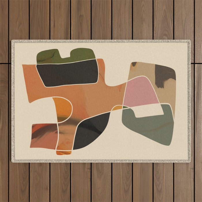 Modern Abstract Colorful Shapes Outdoor Rug Gallery Image 1