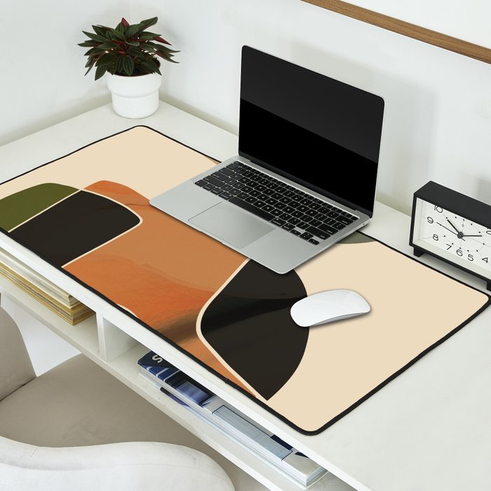 Modern Abstract Colorful Shapes Desk Mat Gallery Image 2