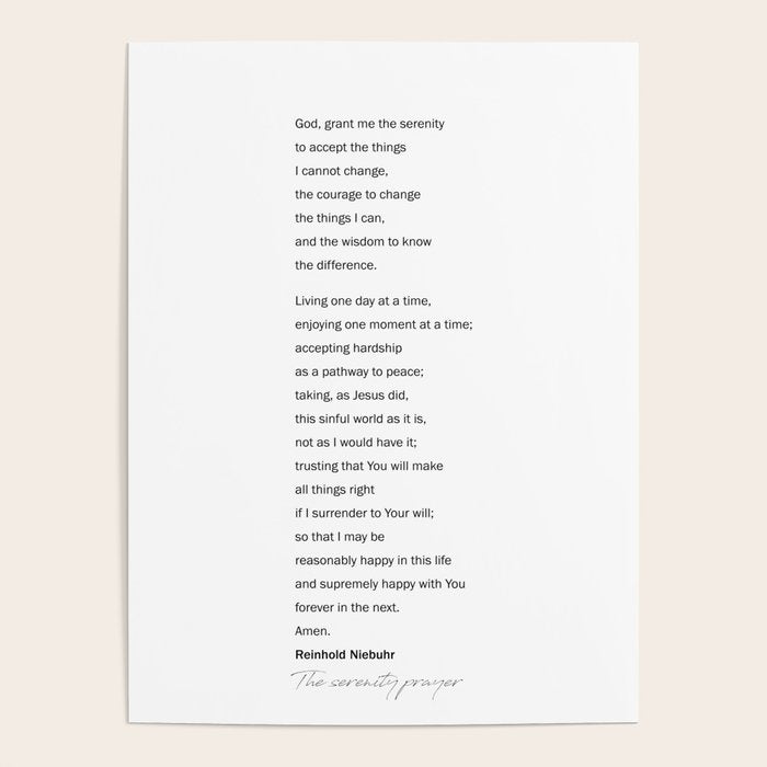 The Serenity Prayer Poster Gallery Image 1