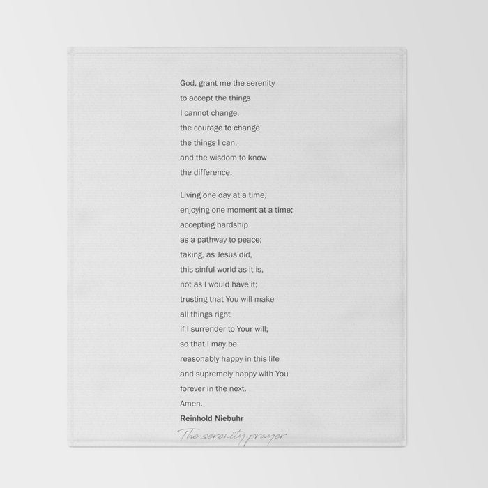 The Serenity Prayer Throw Blanket Gallery Image 2