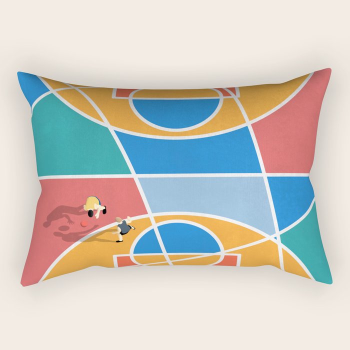Shooting Hoops Street Basketball From Above  Rectangular Pillow Gallery Image 1