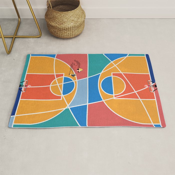 Shooting Hoops Street Basketball From Above  Rug Gallery Image 1