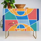 Shooting Hoops Street Basketball From Above  Credenza Gallery Image 1