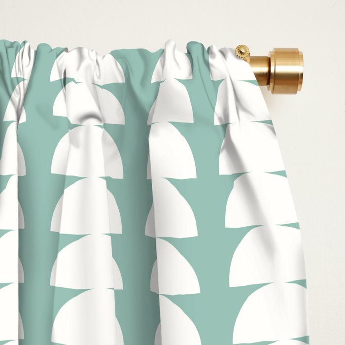 Maude Pattern - Teal Green Window Curtain Gallery Image 2