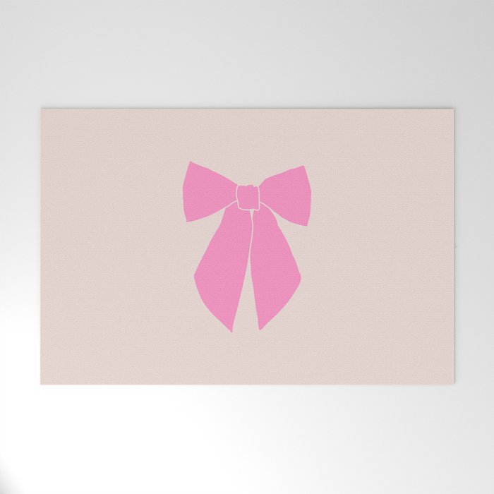 Pink Bow Welcome Mat Gallery Image 1