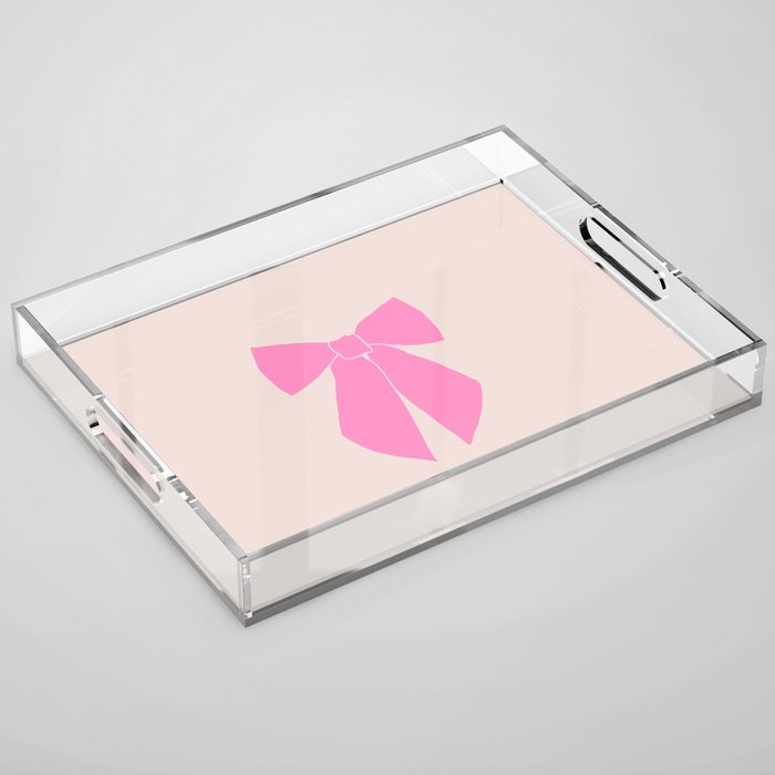 Pink Bow Acrylic Tray Gallery Image 1