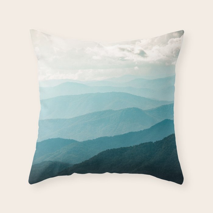 Turquoise Smoky Mountains - Wanderlust Nature Photography Throw Pillow Gallery Image 6