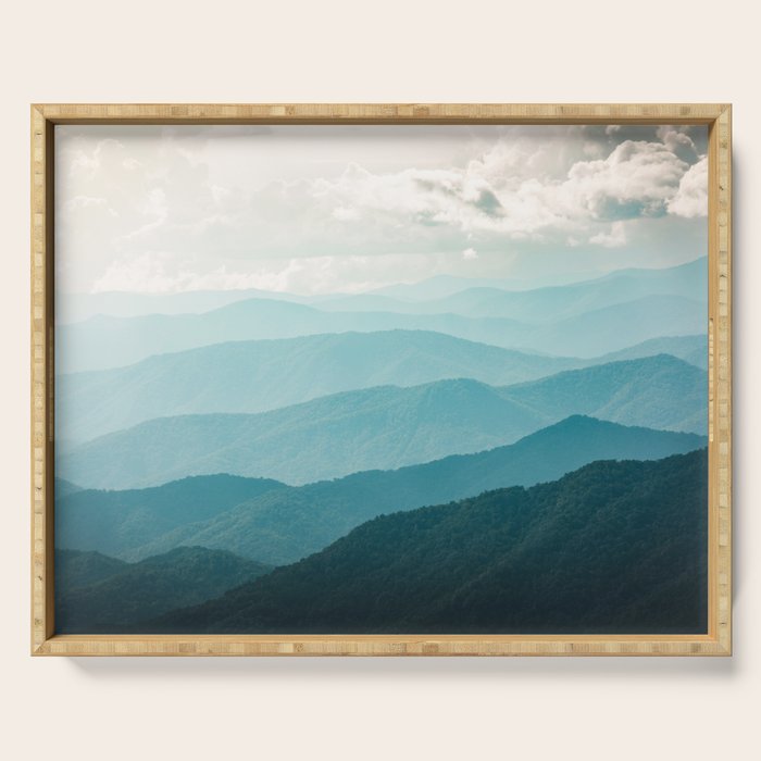 Turquoise Smoky Mountains - Wanderlust Nature Photography Serving Tray Gallery Image 1