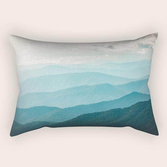 Turquoise Smoky Mountains - Wanderlust Nature Photography Rectangular Pillow Gallery Image 2