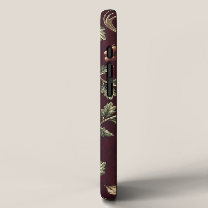 William Morris Woodland Nostalgia Burgundy Red iPhone Case Gallery Image 2