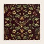 William Morris Woodland Nostalgia Burgundy Red Wood Wall Art Gallery Image 1