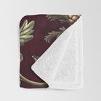 William Morris Woodland Nostalgia Burgundy Red Throw Blanket Gallery Image 3