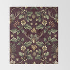 William Morris Woodland Nostalgia Burgundy Red Throw Blanket Gallery Image 2