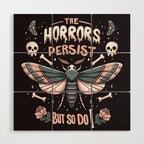 The horrors persist but so do I - gothic moth and skull design Wood Wall Art Gallery Image 1