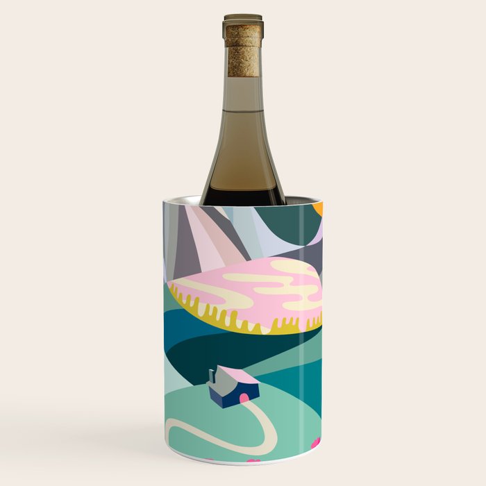 Landscape mountains 001 (Pink version) Wine Chiller Gallery Image 1