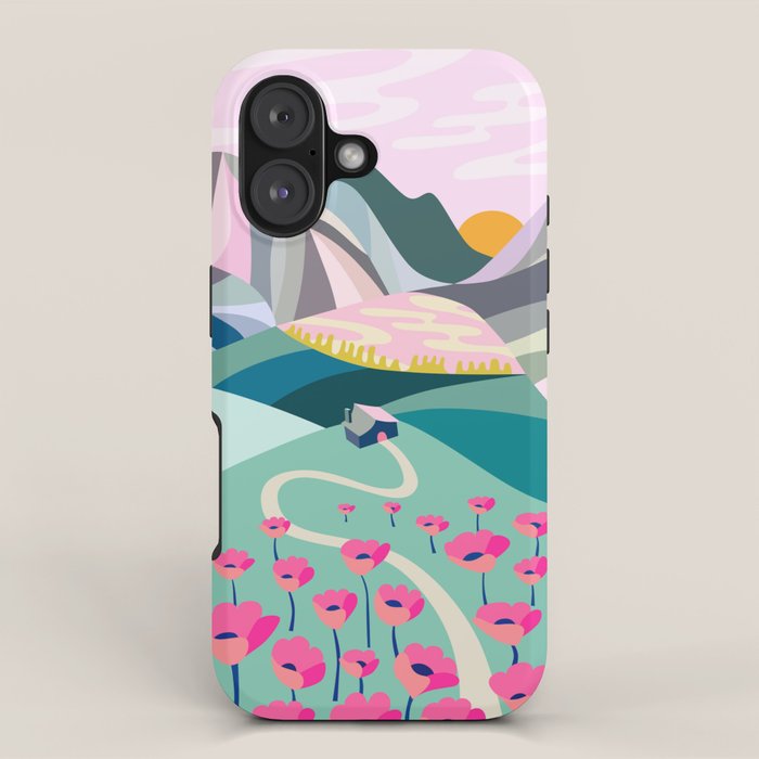 Landscape mountains 001 (Pink version) iPhone Case Gallery Image 1