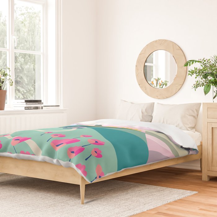 Landscape mountains 001 (Pink version) Duvet Cover Gallery Image 2