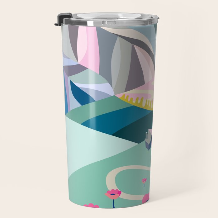 Landscape mountains 001 (Pink version) Travel Mug Gallery Image 3