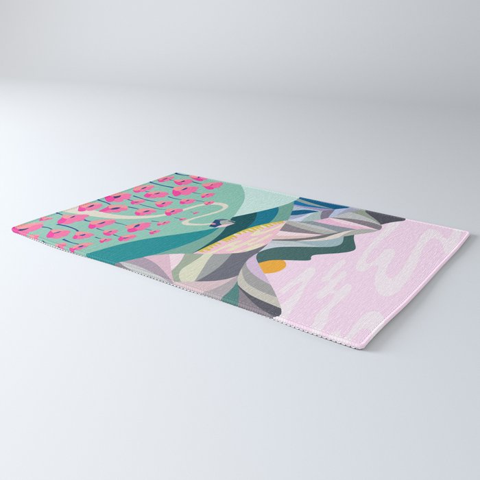 Landscape mountains 001 (Pink version) Rug Gallery Image 3