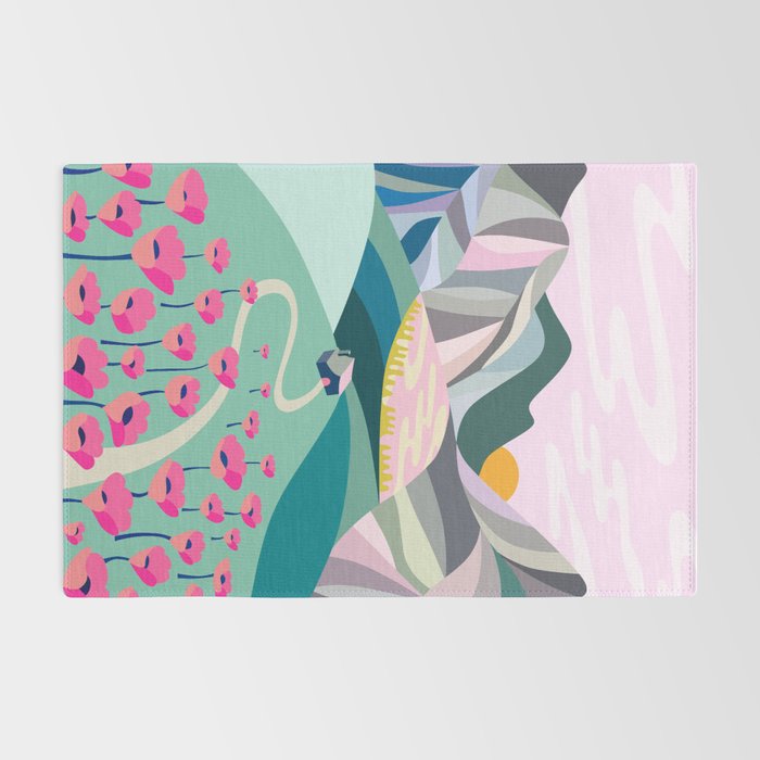 Landscape mountains 001 (Pink version) Rug Gallery Image 2