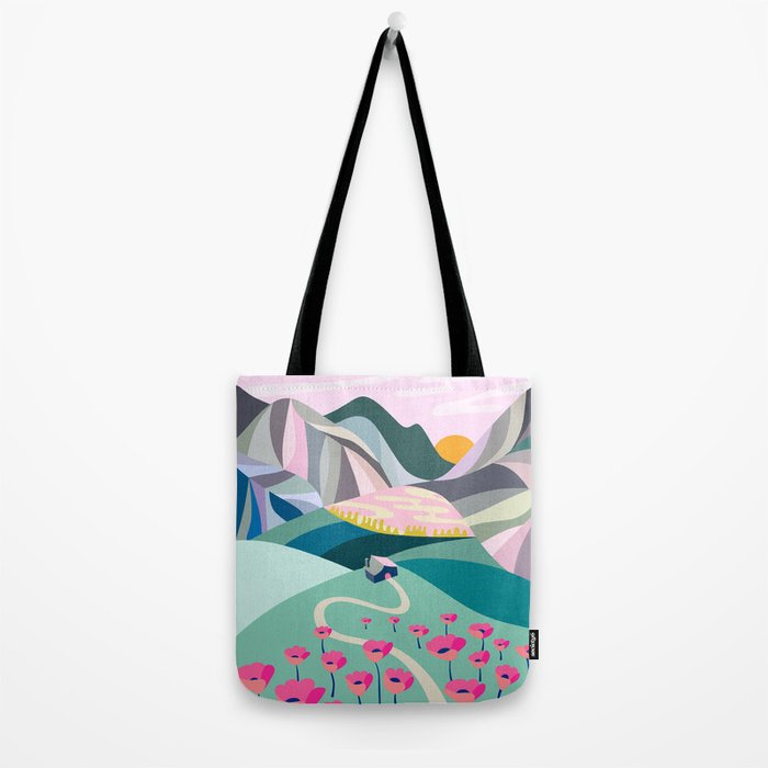 Landscape mountains 001 (Pink version) Tote Bag Gallery Image 2