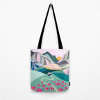 Landscape mountains 001 (Pink version) Tote Bag Gallery Image 2