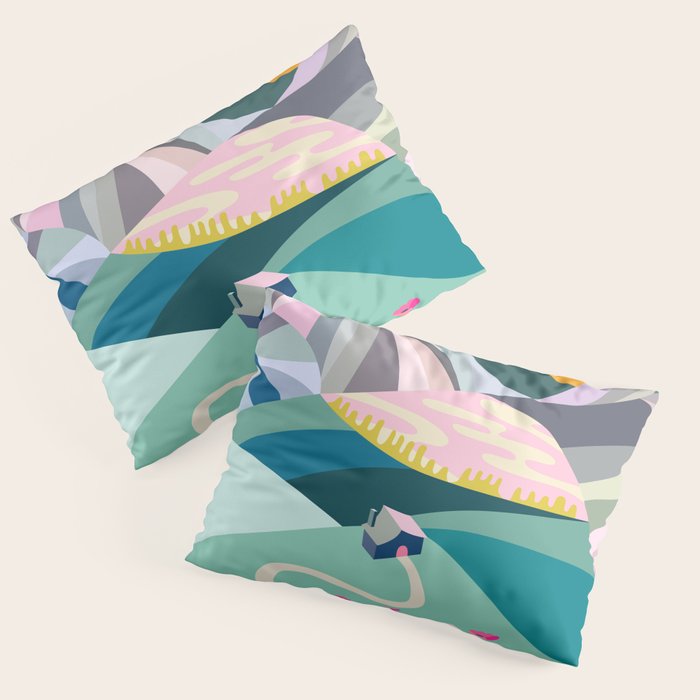 Landscape mountains 001 (Pink version) Pillow Sham Gallery Image 3