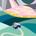 Landscape mountains 001 (Pink version) Coffee Mug Gallery Image 2