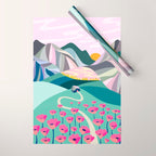 Landscape mountains 001 (Pink version) Wrapping Paper Gallery Image 1