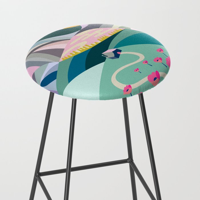 Landscape mountains 001 (Pink version) Stool Gallery Image 2