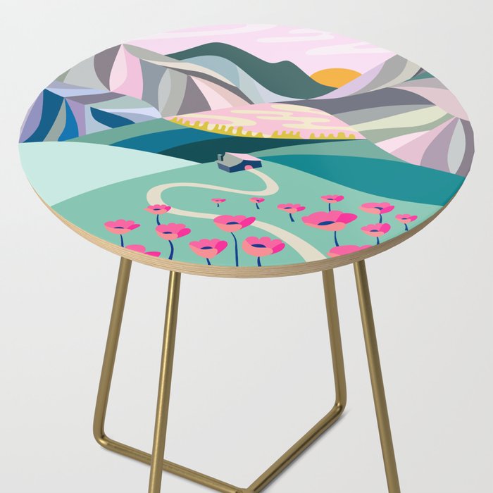 Landscape mountains 001 (Pink version) Side Table Gallery Image 2