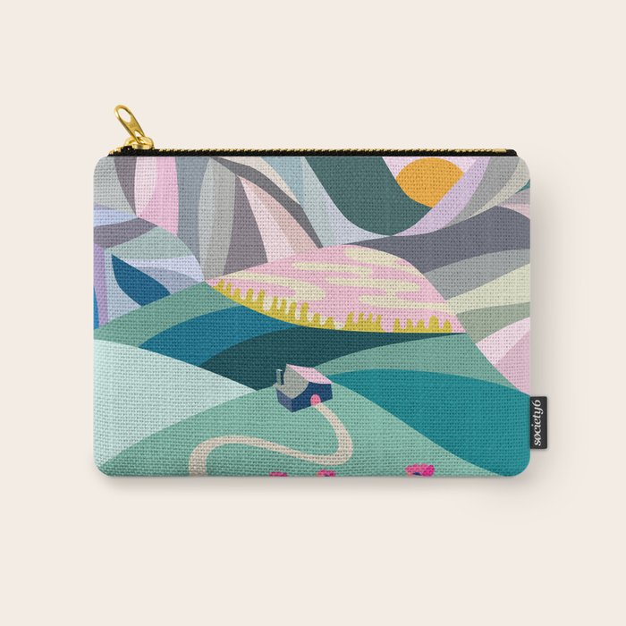 Landscape mountains 001 (Pink version) Carry All Pouch Gallery Image 1