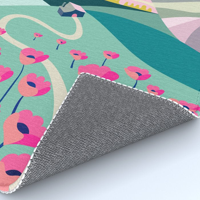 Landscape mountains 001 (Pink version) Rug Gallery Image 4